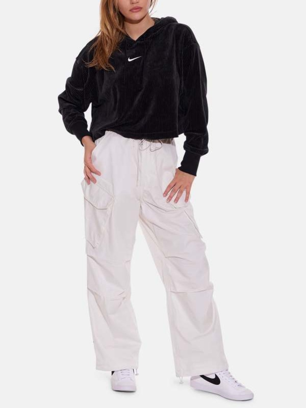Agolde Ginerva Cargo Pant in Rabbit White